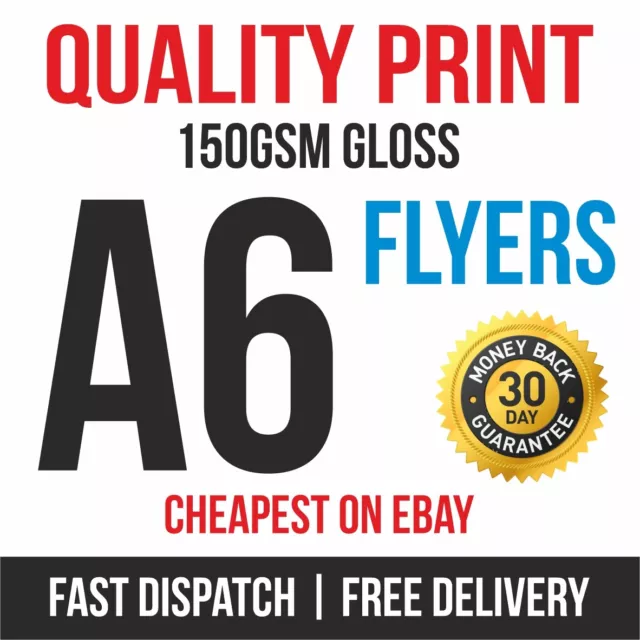 1000 A6 Flyers Leaflets Printed Full Colour 150gsm Gloss Quality Print Fast