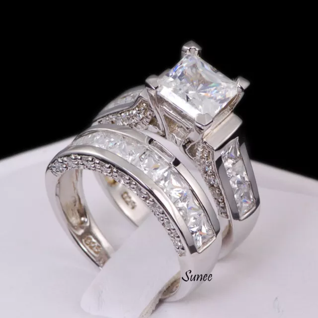 4.35 Princess Cut cz 925 Sterling Womens Wedding Ring Engagement Ring