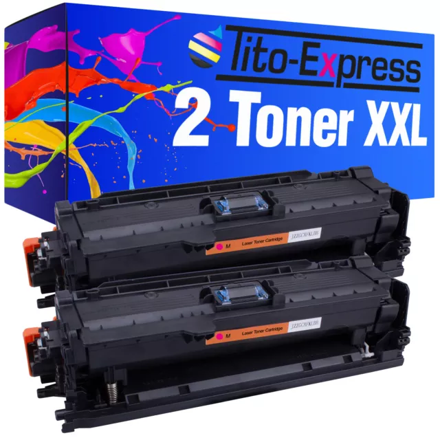 2 Toner Magenta PlatinumSerie für HP Color LaserJet CE253A CM 3530 FS MFP CM 353