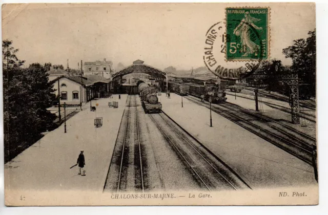 CHALONS SUR MARNE - Marne - CPA 51 - Gare Train - Intérieur de la Gare 14