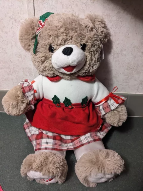 Holiday Time 15 inch Snowflake Teddy Bear 2022, Snowflake Red Dress Girl 