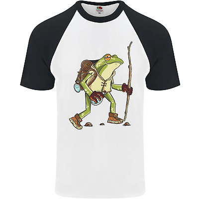 Trekking Hiking Rambling Frog Toad Funny Mens S/S Baseball T-Shirt