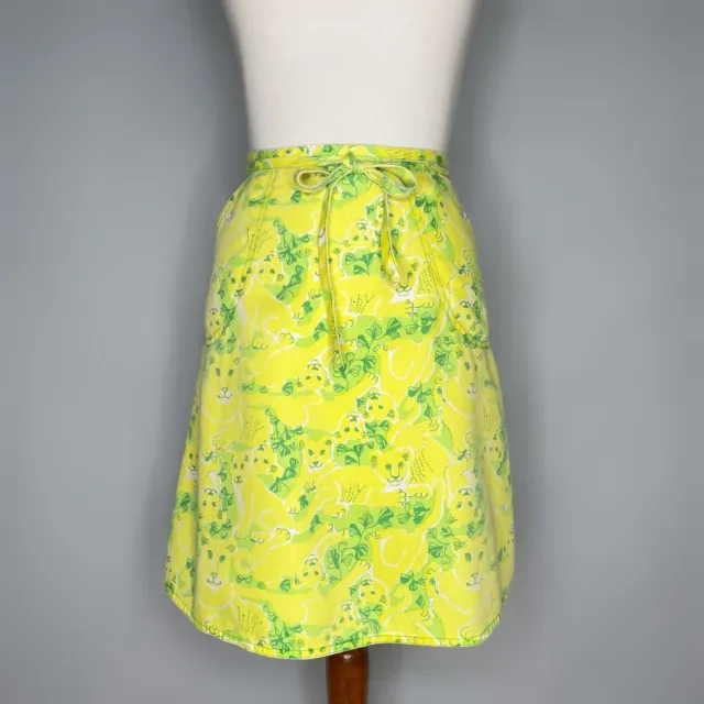 Vintage Lilly Pulitzer Wrap Skirt Size 6 70’s Yellow Lion Print Minnie Girls 14