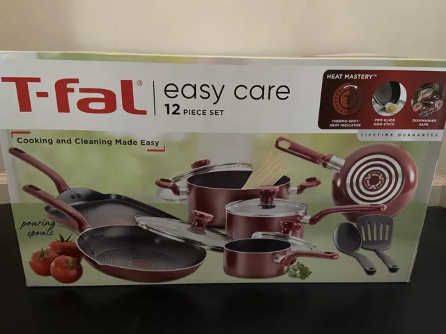 T-fal Easy Care Nonstick Cookware, 20 Piece Set, Grey, Dishwasher Safe