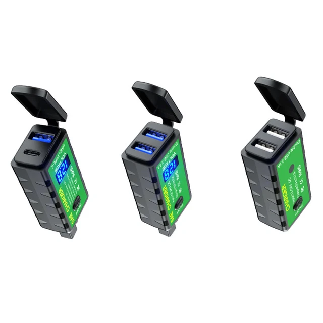 Adattatore caricabatterie moto impermeabile da 12 V SAE a doppio USB per cellulare GPS -
