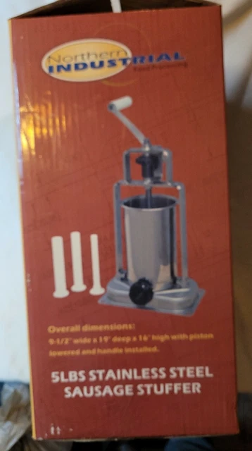 Northern Industrial Stainless Steel 5lbs Sausage Stuffer, Model: 168613.