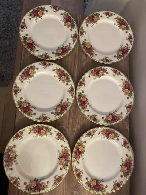 6x Royal Albert  Old Country Roses Dessert Salad 8” Plates 1962 BS 1st Quality