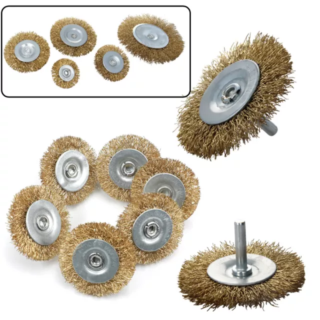 38~100mm Crimped Steel Wire Wheel Brush wIth 1/4" Shank Die Grinder Or Drill Lot