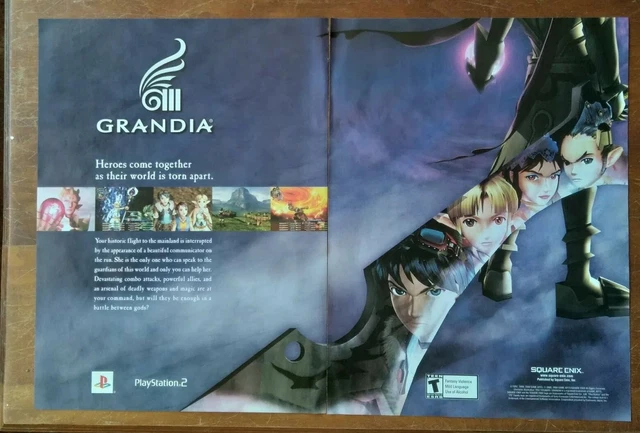 Poster Promo Japonais Grandia Pour PlayStation 2 - Format B2 (72,8x51,5 Cm) - Occasion