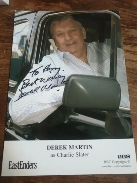 BBC EastEnders Charlie Slater Hand Signed Cast Card Derek Martin Autograph