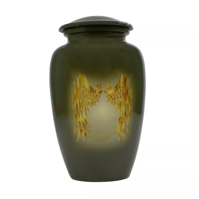 Urns for Ashes Adult Large Cremation Human Funeral Memorial With Gold Angel Wing