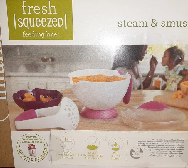 Make your own Baby Food Infantino Fresh Squeezed Feeding Microwave Steamer NIB