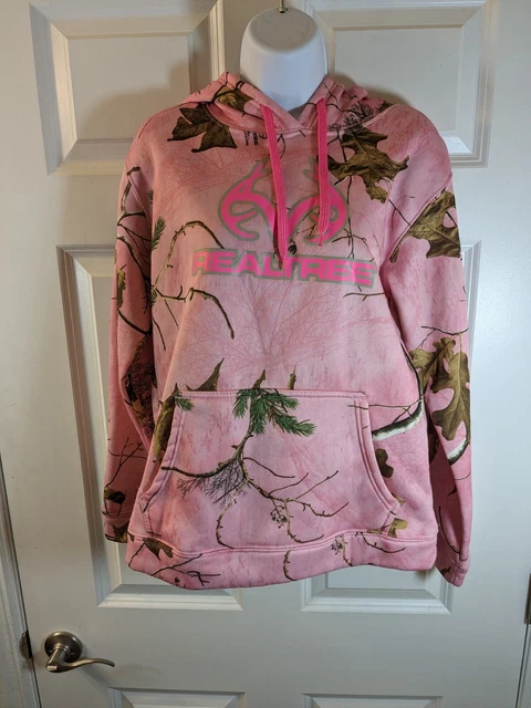 Realtree, women's pink camo hoodie, size M