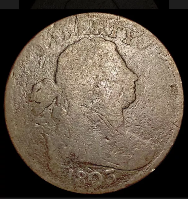 1803 Draped Bust Large Cent 1C 100/000 Fraction Variety, Scarce & Rare *G Detail