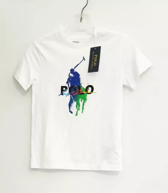 Polo Ralph Lauren Little Boys Big Pony Graphic Jersey T Shirt White Sz 5 - NWT