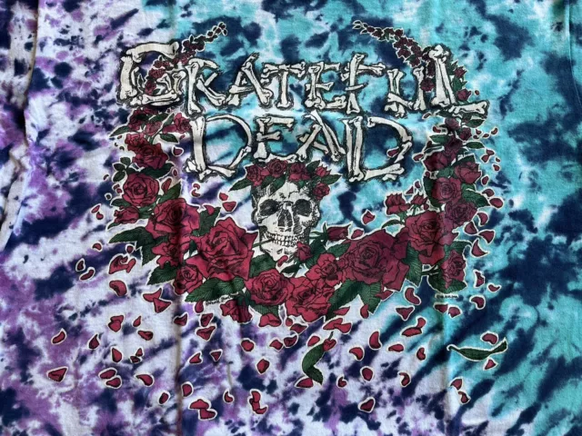 Vintage Grateful Dead Shirt Skull Bones Roses Petals 90’s Jerry Garcia Tie Dye