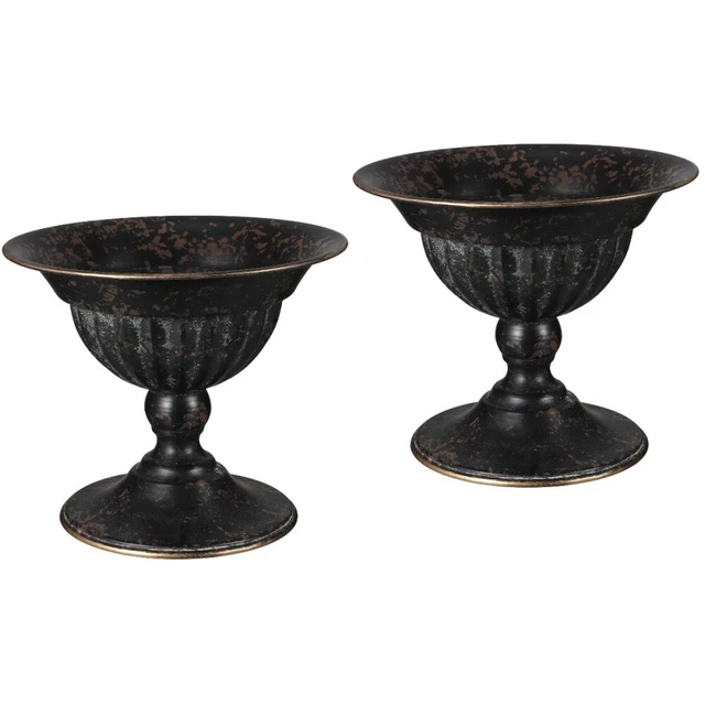 2 piezas Arreglo floral de hierro Trofeo Hágalo usted mismo Arreglo floral Taza Urna Flor