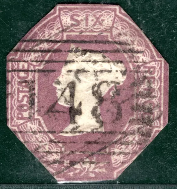 GB Scotland QV EMBOSSED Stamp SG.58 6d Mauve Used FORT WILLIAM Cat £1,000-RED138