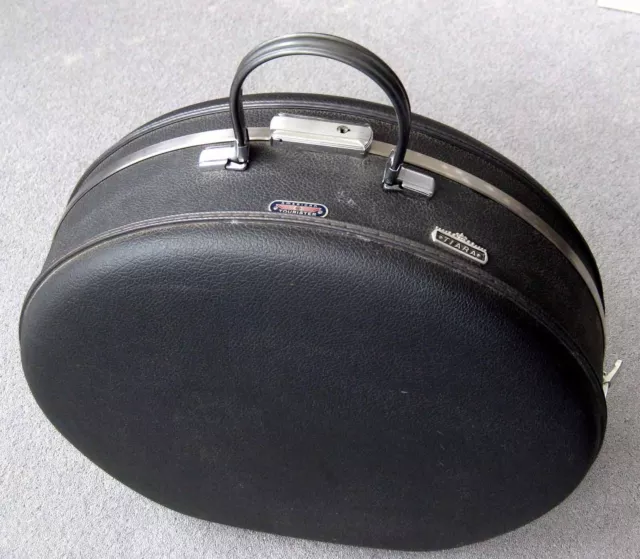 20" Vintage American Tourister Tiara Gray Luggage Round Hat Box/Overnighter