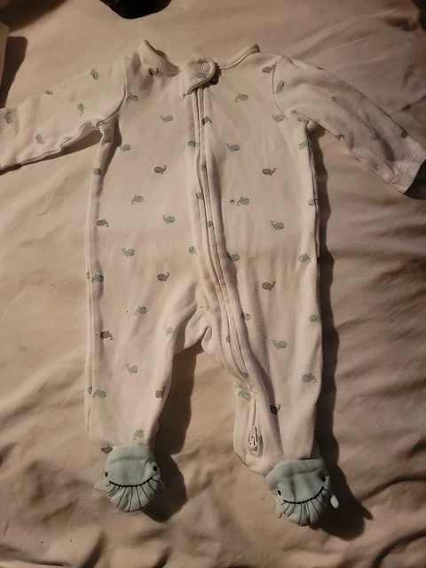 Baby Infant Boy Whale Sleeper By Just One You by Carters-2-way zip Size 3 Months