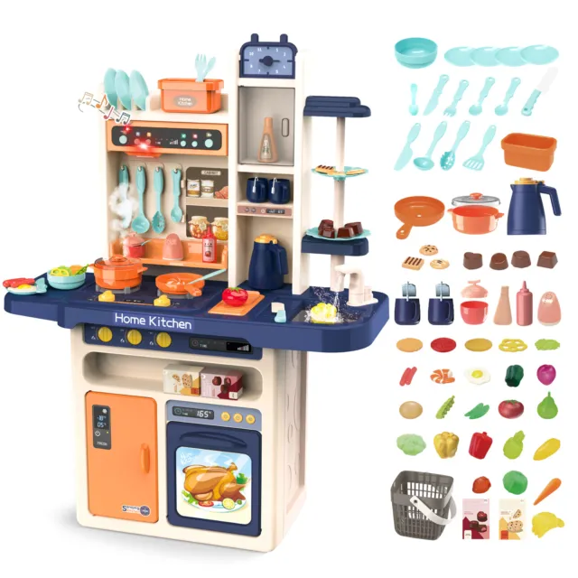 Kitchen Playset Toy w/ Realistic Lights & Sounds Kids Pretend Role Play Set Gift