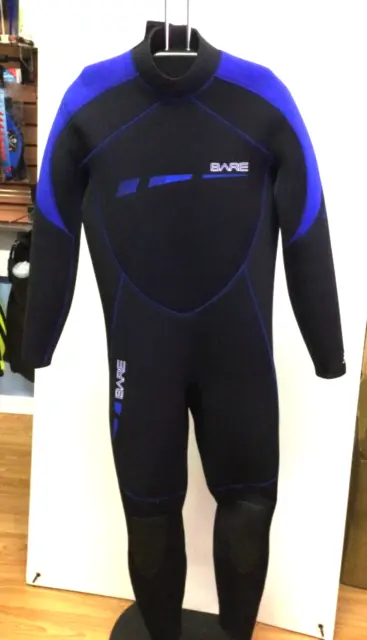 BARE SPORT S-FLEX WETSUIT Mens 7MM - COLOR - Blue/Black size Medium Large