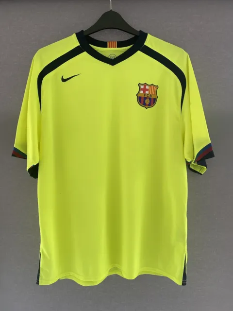 Barcelona Nike Yellow 2005/06 Away retro football shirt Size Xxl