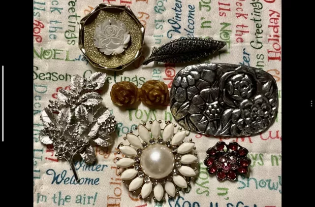 Brooch- Pin Costume Jewelry Lot Vintage- To Now Craft Or Wear, # 7 Count