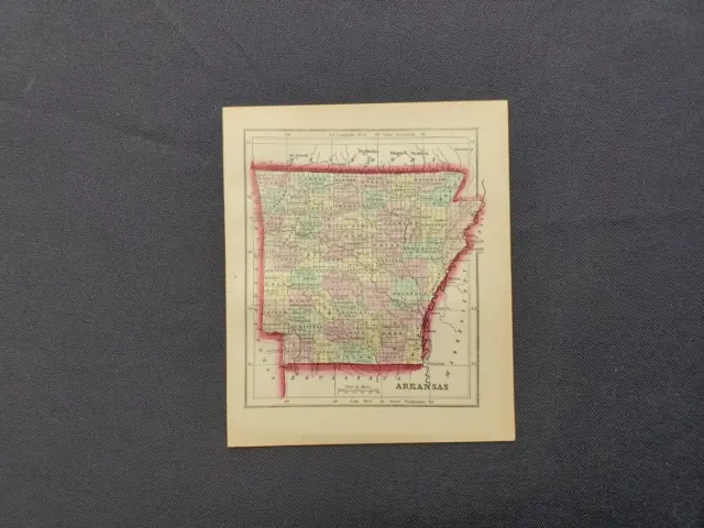1859 Morse Gaston Map - Arkansas - 100% Genuine Antique