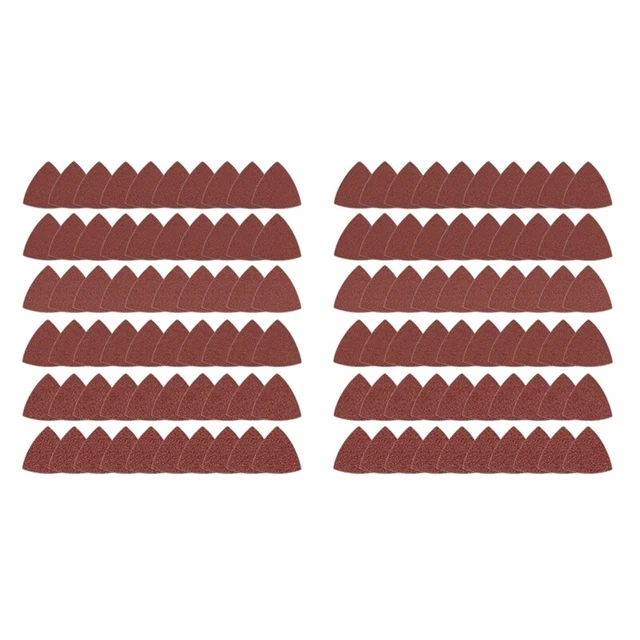 120 piezas Papel de lija triangular y triangular para 3-1/8 péndulos Multi E9L8