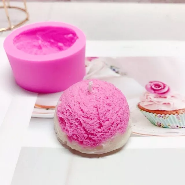 Ice Cream Ball Shape Soap Molds Pink Aromatherapy Gypsum Ornaments