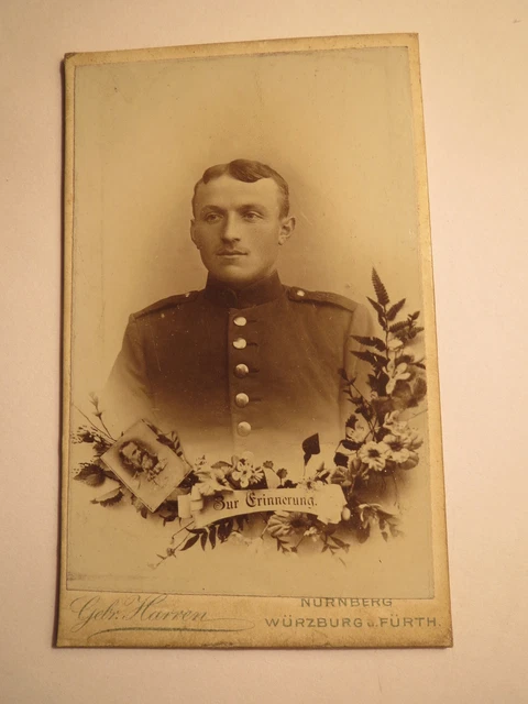 Würzburg - Nürnberg - Fürth - Soldat in Uniform - KB IR Nr. 14 - Portrait / CDV