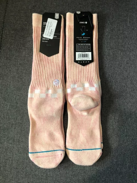 Stance Socks - Checkness Pink  - Mens Size M (6-9) - Bnwt