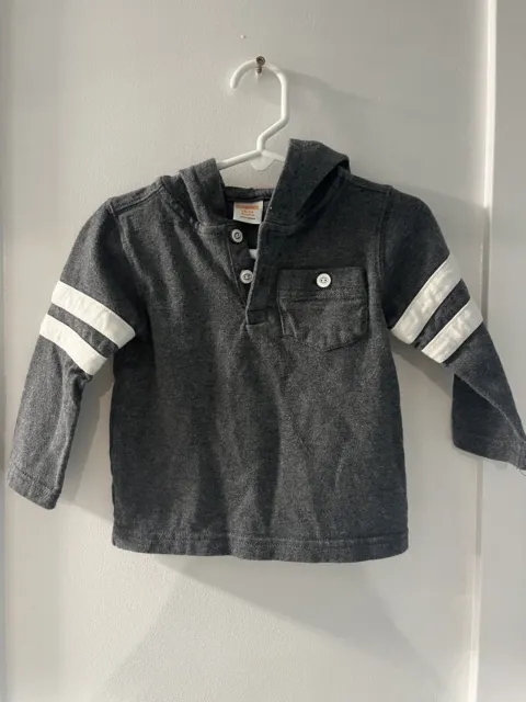 Gymboree Baby Boys Grey Hooded Sweatshirt Pullover Size 18-24 months