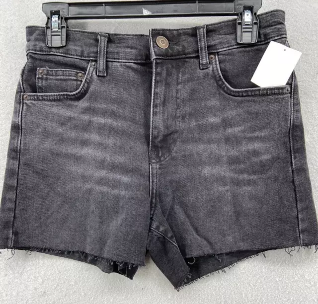 BDG Urban Outfitters Shorts Womens Size 25 Solid Black Denim Cut Off Mid Rise
