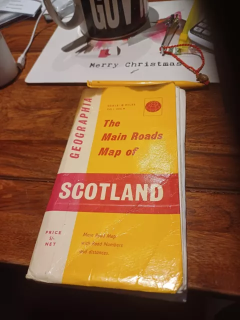 Geographia - The Main Roads Map Of Scotland - 5 Shilling Road Map