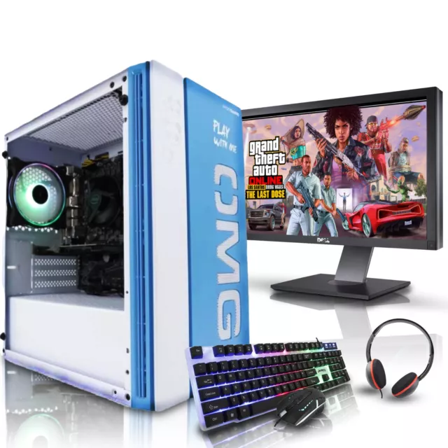 Gaming PC Computer Bundle Intel Quad Core i5 8GB RAM 1TB HDD NVIDIA GT730 Wins10