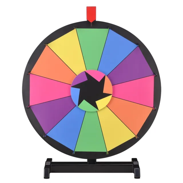 18" Prize Wheel Spinning Tabletop Color Game Spin Slot Fortune Xmas Trade Show