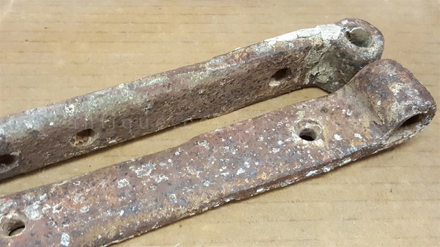 LOT antique 2pc 19.25" BARN DOOR IRON STRAP HINGES lancaster pa AMISH FARM 4