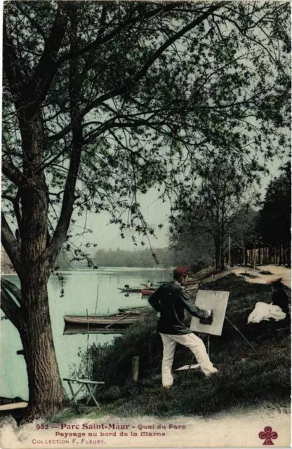 CPA AK Parc St-MAUR Quai du Parc Landscape on the banks of the Marne (672038)