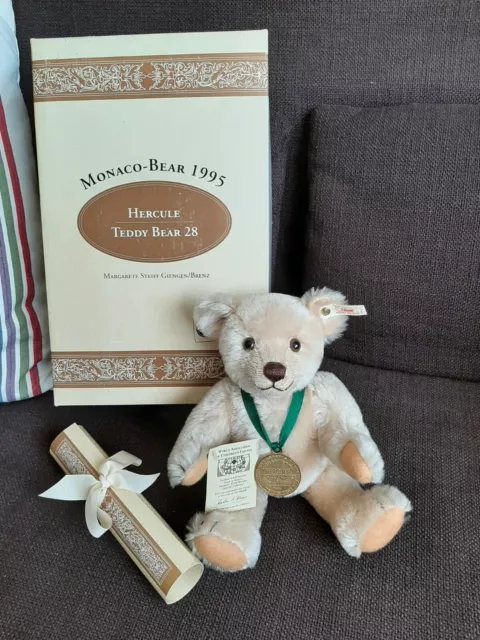 Steiff Teddy Bär Hercule Monaco 1995 Limitiert  28cm Zertifikat Originalkarton