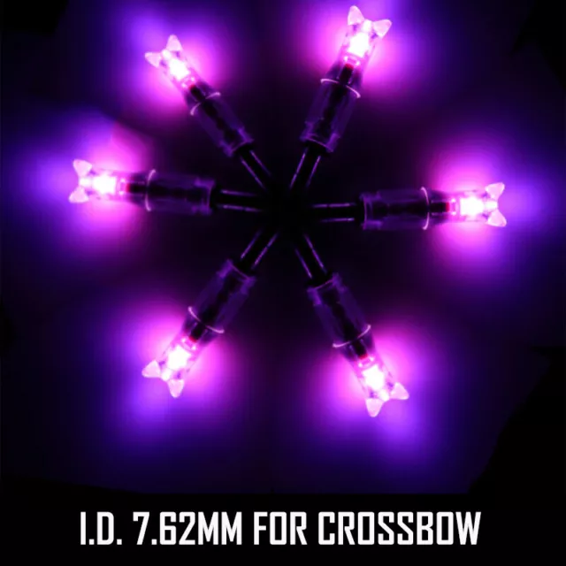 6Pcs/Pack Purple Lighted Nock New Designed Long Time I.D. 7.62mm For Crossbow