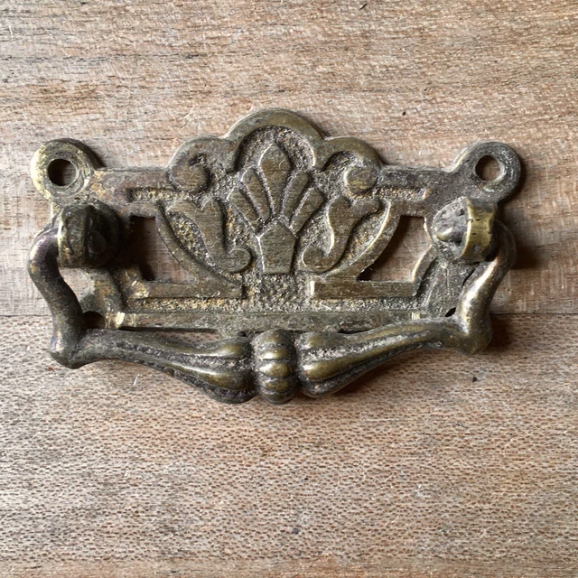 Vintage Brass Drawer Handle Pull Antique Original Victorian Door Old Reclaimed