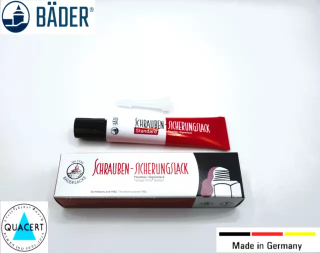 Bäder Orginal Schraubensicherungslack 20 ml Tube verschiedene Farben Plombenlack