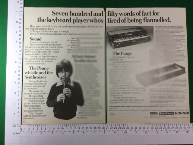 vintage KORG synthesiser keyboard range promo advert 1977 synth synthesizer