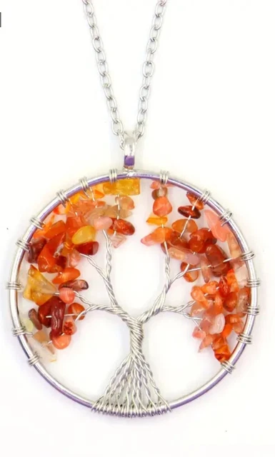 Tree of Life Lapis Lazuli/ Brass Pendant Necklace Reiki Chakra Natural Gemstone