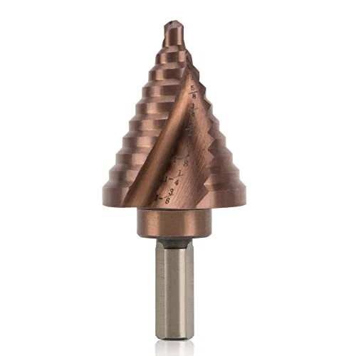 ZELCAN Cobalt Added M35 Step Drill Bit, Spiral Step Drill Bit, Unibit Drill B...