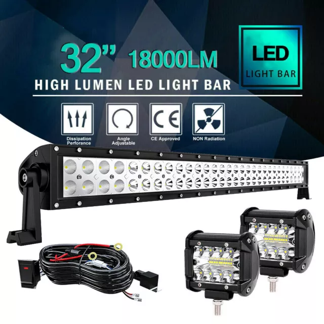 30''Inch Combo LED Work Light Bar Combo Offroad Driving Lamp Truck ATV 32/34"