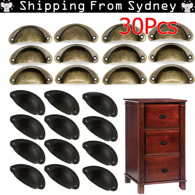 30X Modern Cup Cabinet Handle Knob Drawer Furniture Door Pull Shell Cupboard AUS