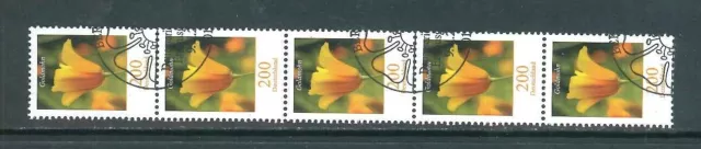 BRD / Bund Rollenmarken Blumen - Mi-Nr. 2568 gestempelt - 5er Streifen
